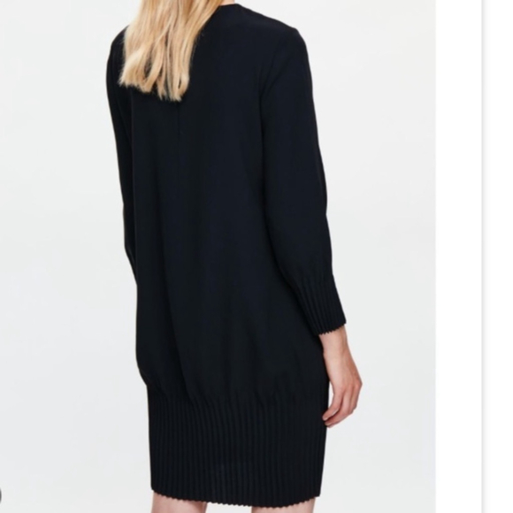 COS women’s dress long sleeves pleated hemline & cuffs back zipper black size 2 - Picture 4 of 14